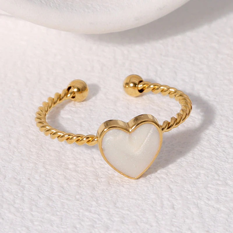 Cute Heart Stainless Steel Electroplating Rings