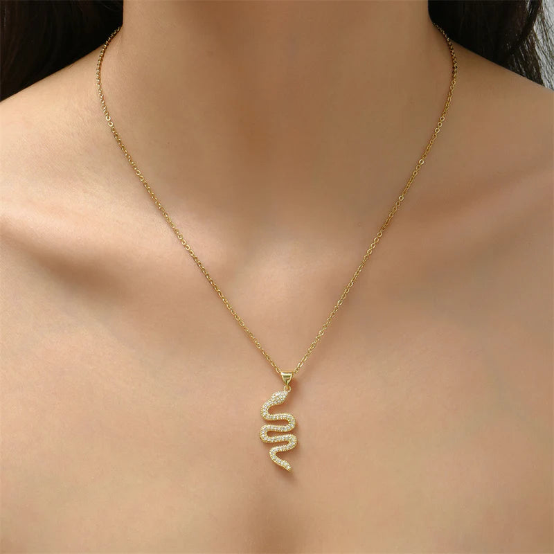 Snake Geometric Copper Pendants