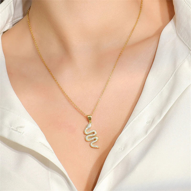 Snake Geometric Copper Pendants