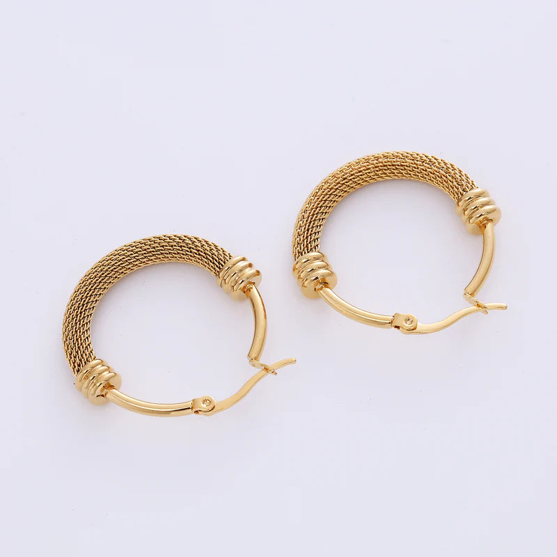 Natural Women Metal Doll Titanium Steel Earrings