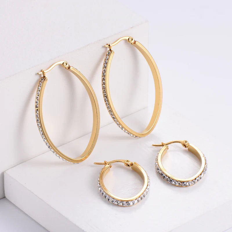 Diamond Titanium Steel Electroplating Earrings