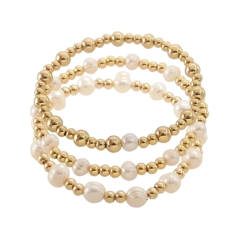 Stainless Pearl Plating 18k Gold Plated Bracelets