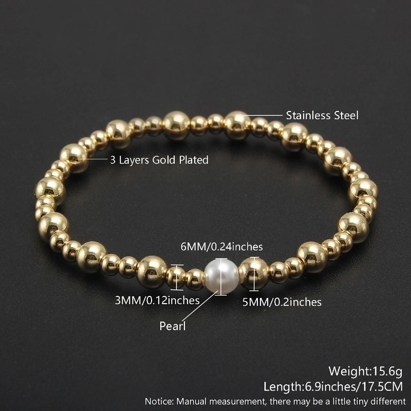Stainless Pearl Plating 18k Gold Plated Bracelets