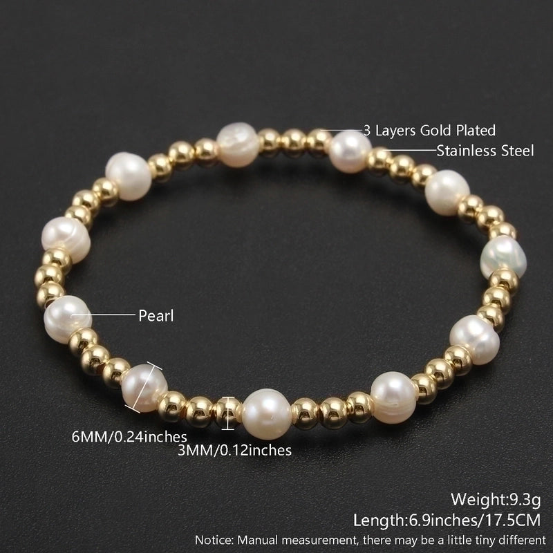 Stainless Pearl Plating 18k Gold Plated Bracelets