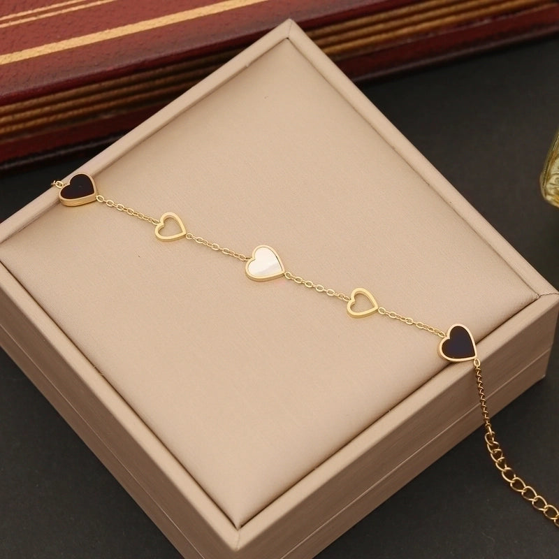 Heart Shape Stainless Plating Bracelets Earrings Necklace