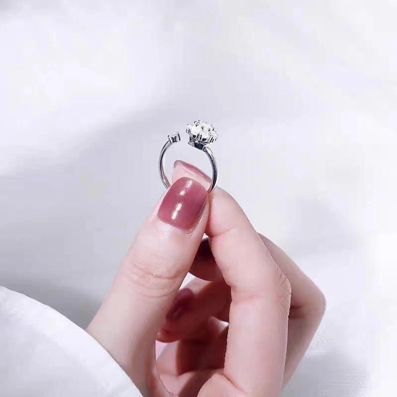 Solid Color Titanium Steel Inlay Zircon Rings Earrings Necklace