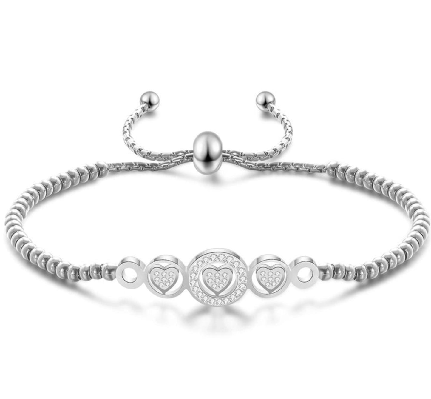 Sweet Heart Shape Titanium Gemstones Bracelets
