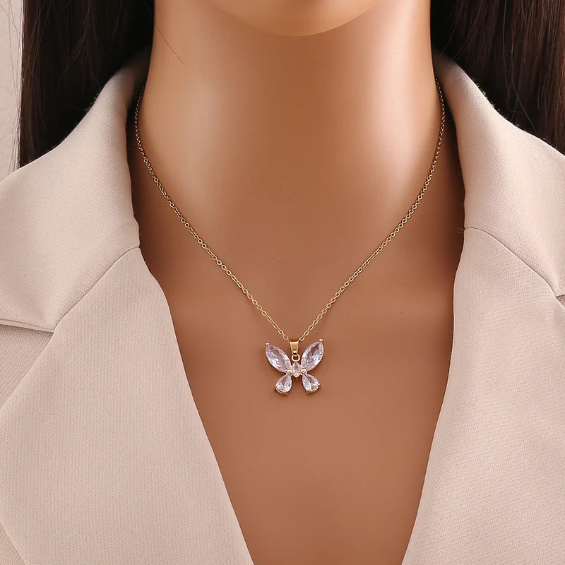Fashion Butterfly Stainless Steel Electroplating Pendants