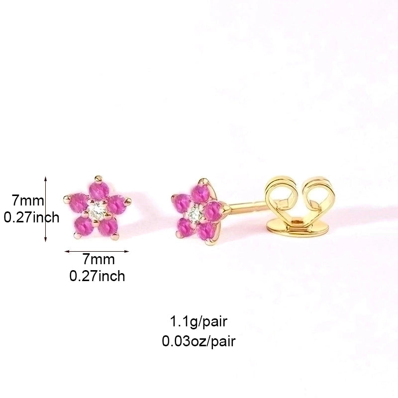 Pair Ins Style Inlay Copper Zircon Earrings