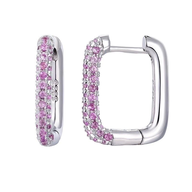 Pair Ins Style Inlay Copper Zircon Earrings