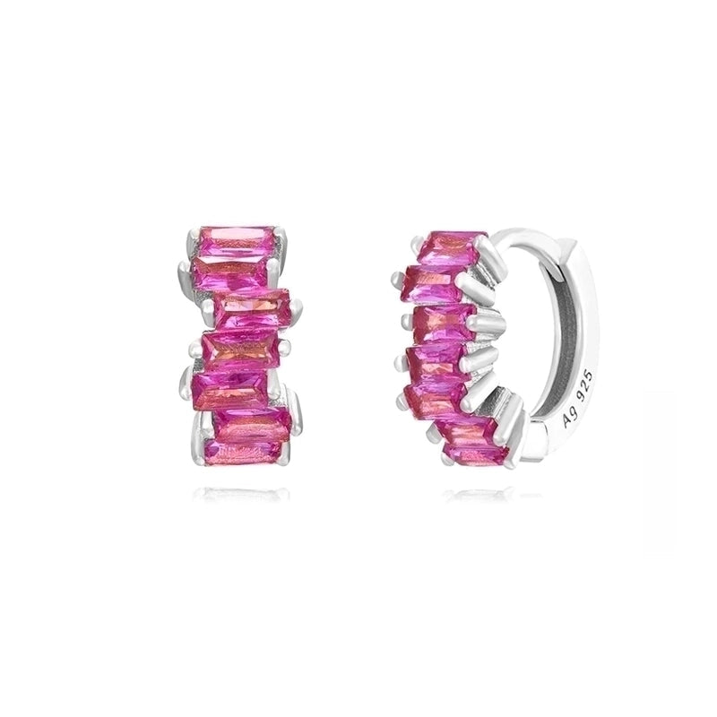 Pair Ins Style Inlay Copper Zircon Earrings