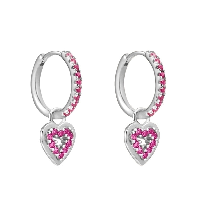 Pair Ins Style Inlay Copper Zircon Earrings