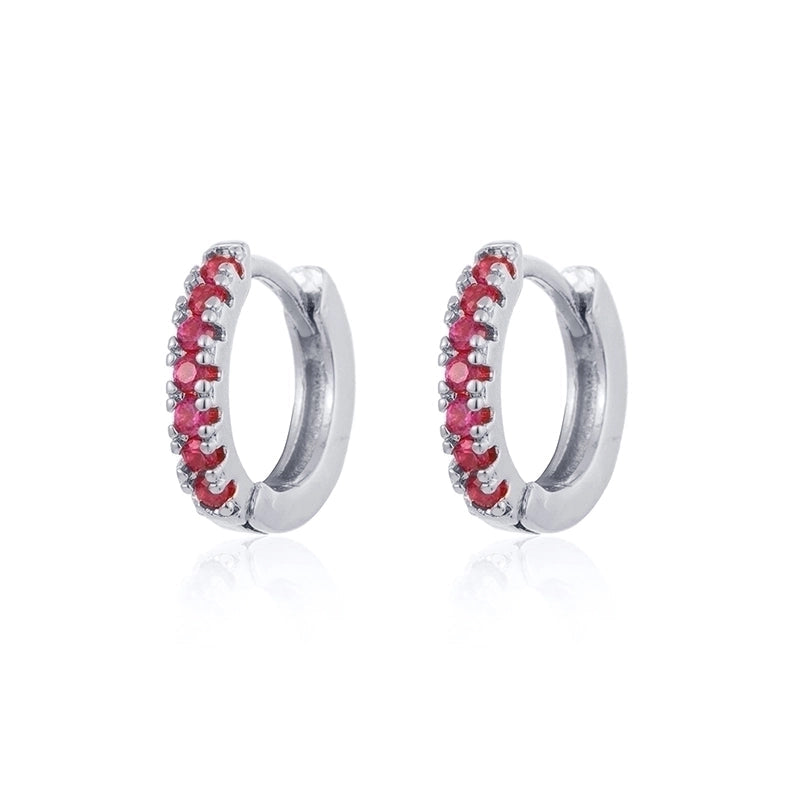 Pair Ins Style Inlay Copper Zircon Earrings