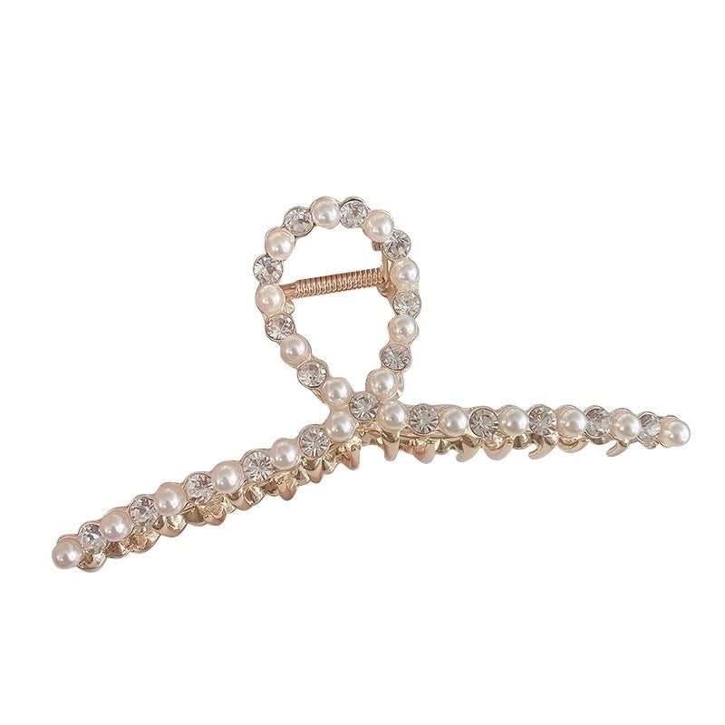 Women's Elegant Geometric Alloy Inlay Rhinestones Pearl Hair Claws