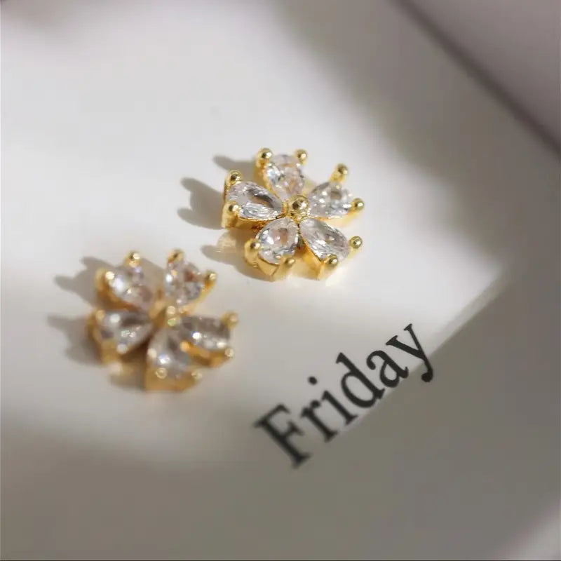 Butterfly Synthetic Zirconia Earring Set, Women's Fashion Design