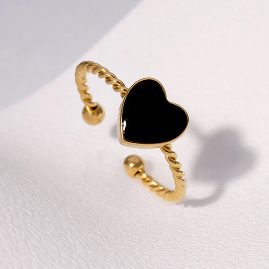 Cute Heart Stainless Steel Electroplating Rings