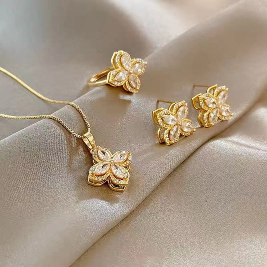Rotating Four Leaf Flower Set