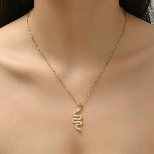 Snake Geometric Copper Pendants