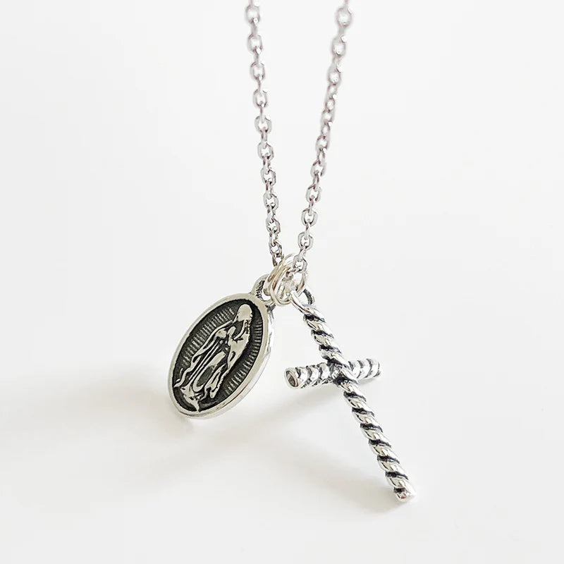 Silver Vintage Retro Cross Silver Necklaces