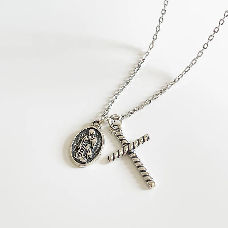 Silver Vintage Retro Cross Silver Necklaces