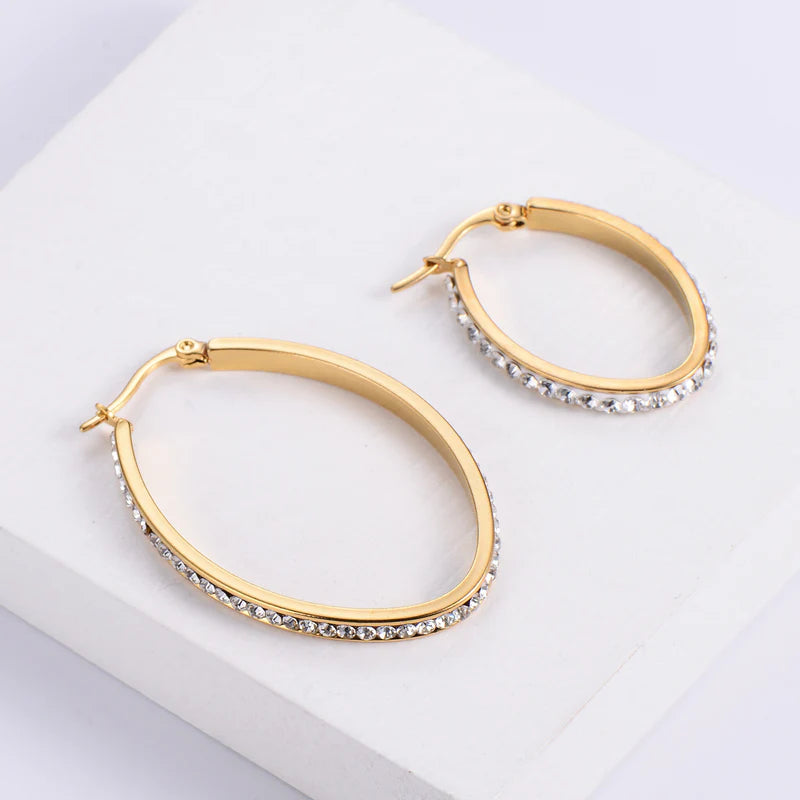 Diamond Titanium Steel Electroplating Earrings