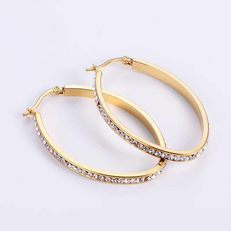 Diamond Titanium Steel Electroplating Earrings