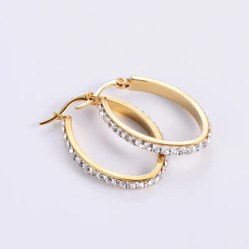Diamond Titanium Steel Electroplating Earrings