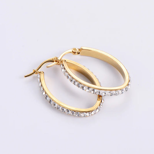 Diamond Titanium Steel Electroplating Earrings