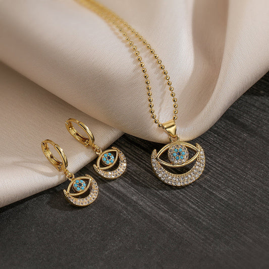 Evil Eye Copper Inlay Jewelry Sets