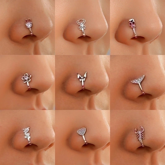 Copper Inlaid Zircon Nose Ring