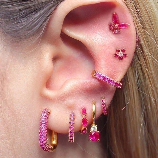 Pair Ins Style Inlay Copper Zircon Earrings
